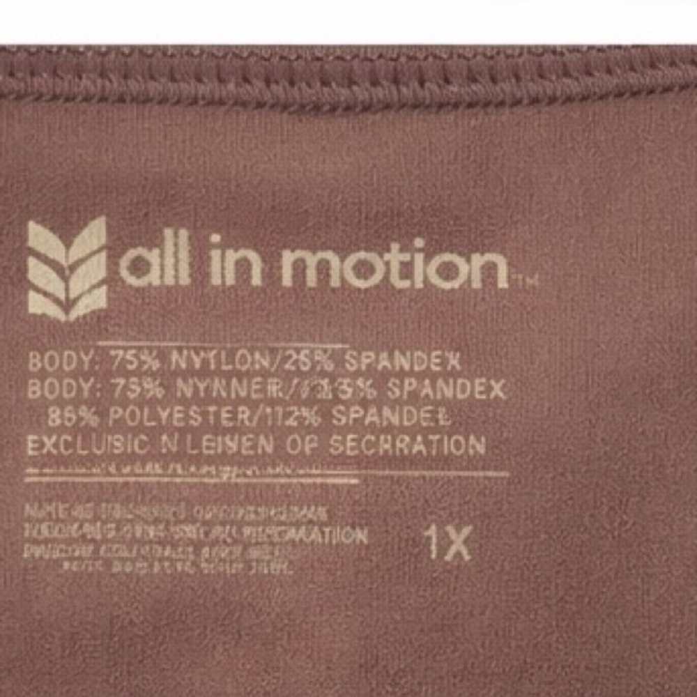 All in Motion Brown High Rise Active Pants 1X NWT Stretch Yoga Lounge - Picture 4 of 5